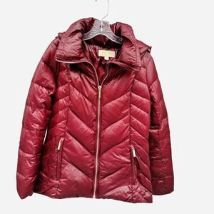 Michael Kors Burgundy Puffer Jacket